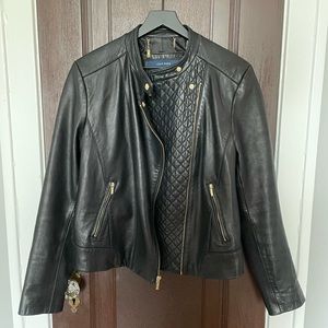 BUTTERY SOFT Cole Haan moto leather jacket